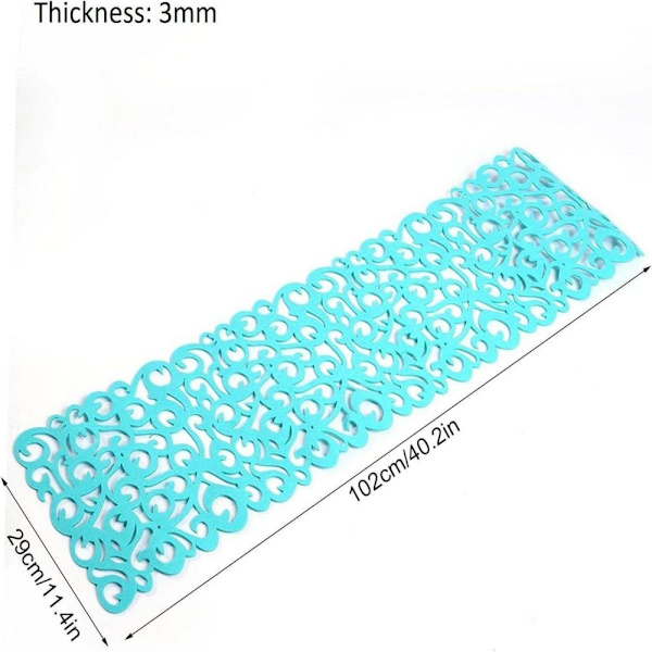 Table Runner, Rectangular Cut-out Felt, Tablecloth Placemats Table Mat Decorations for Party, Christmas, Dinner, Rustic Weddings, Crafts Green Green