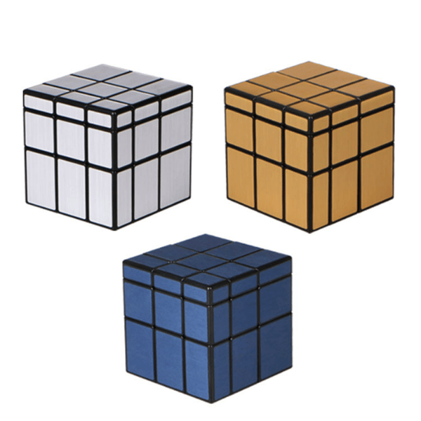 3x3x3 Magic Mirror Speed Cubes, Silver Wheel Cubes and Magic Mirror, Golden Puzzle Game