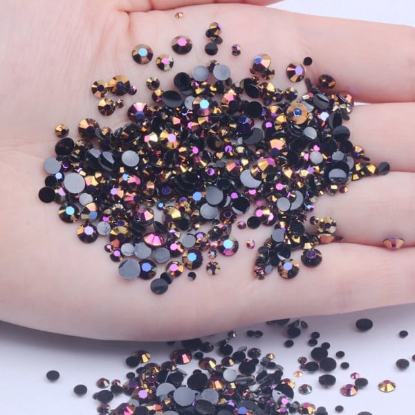 Neglestrass 1000 stk 2 mm Resin Strass Flatback Runde Lim På Ikke Hotfix Sten Applikationer Til Håndværk DIY Neglekunst