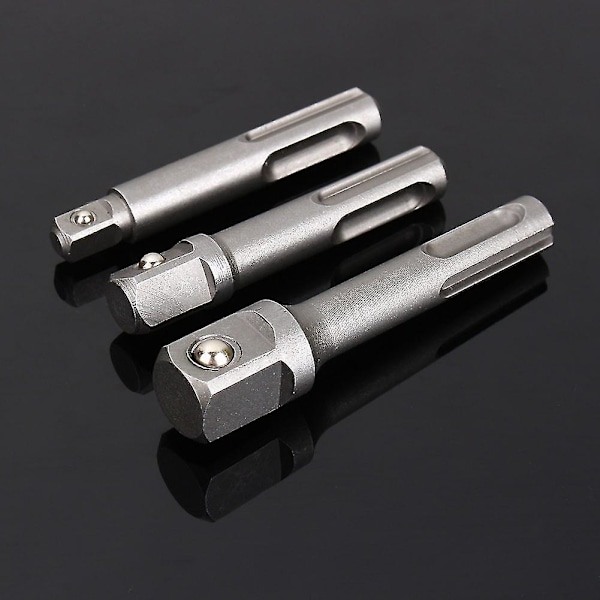 3 st/set Slagborr Bits Sds Plus Hylsadapter Konverter 1/4\" 3/8\" 1/2\"