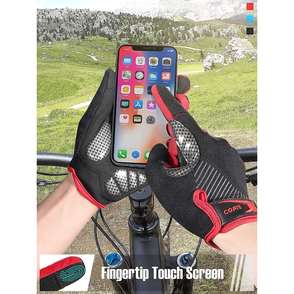 Halkfria Cykelhandskar, Unisex Hel-Fingerhandskar Pekskärm Cykelhandskar För Bmx Atv Mtb, Väglopp, Cykling, Klättring