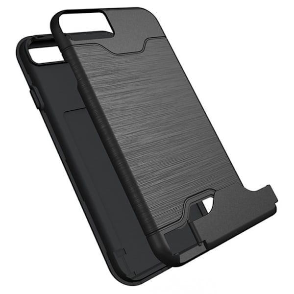 iPhone 7/8 Kuori Korttitaskulla ja Tuella - Musta