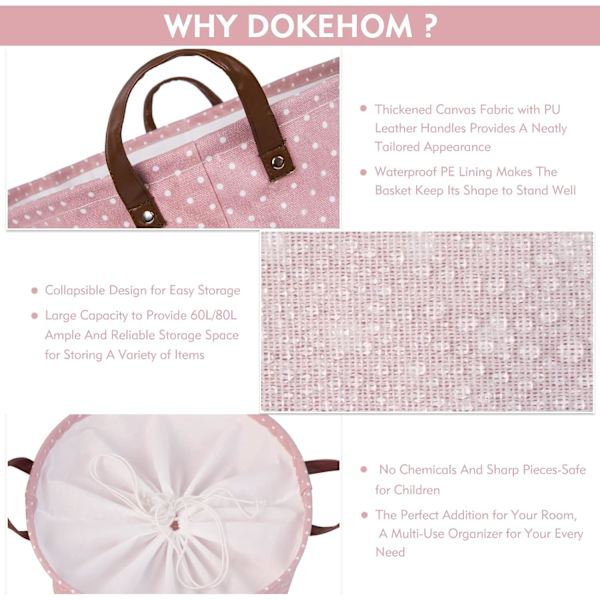 1 pc (Pink) Large Organizing Basket for Clothes Storage, Zipper