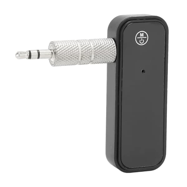 Bluetooth 5.0 AUX-adapter sender/mottaker med håndfri samtale for bil, TV, PC, høyttalere, projektor, svart
