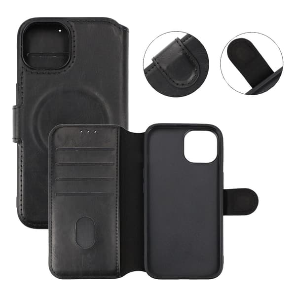 iPhone 15 Lompakkokotelo Magsafella Rvelon - Musta Svart black