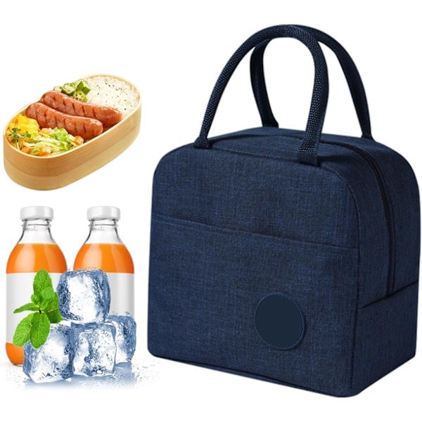 Isolerad lunchlåda väska matkasse för kontorslunch kylväska lätt isolerad lunchlåda väska picknickväska med handtag för skola utomhus m Marinblå ...