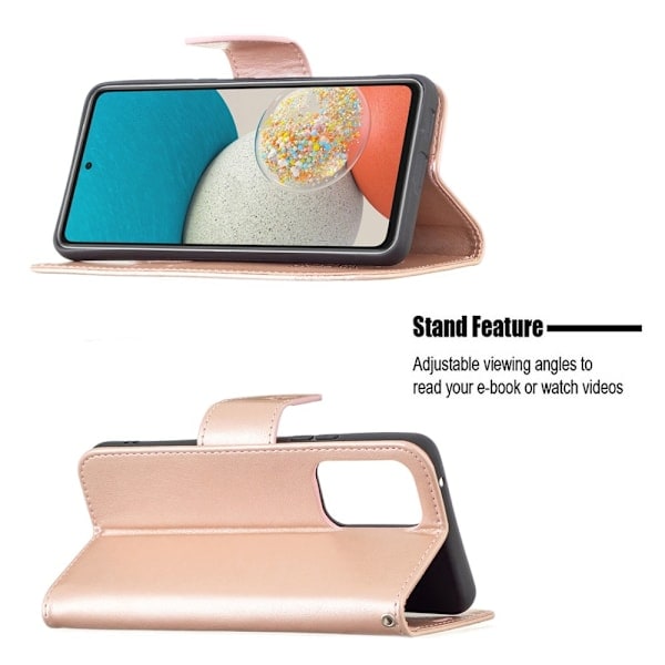 Samsung Galaxy A53 5G Kotelo Painetut Perhoset Ruusukulta