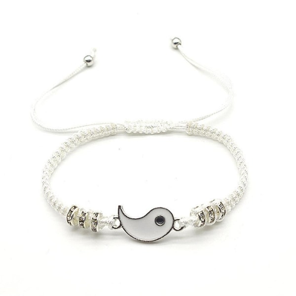 Bestevenn armbånd for 2 matchende Yin Yang justerbar snor armbånd for Bff vennskap forhold kjæreste kjæreste