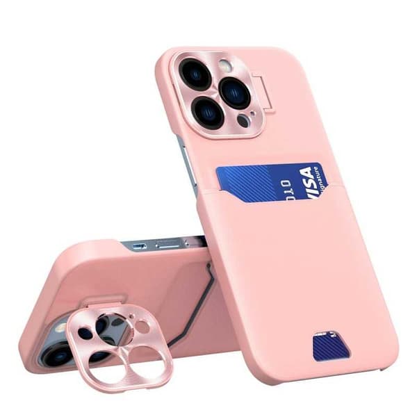 iPhone 12 Pro Max Iskunkestävä Kotelo Korttipidikkeellä Glitch Rosa