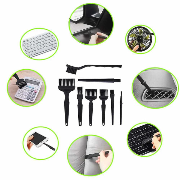 USB trådløst tastatur mini-rengjøringssett med 8-i-1-håndtak, nylon antistatiske børster, rengjøringssett for støv, hår, smuler, egnet for bærbar datamaskin...