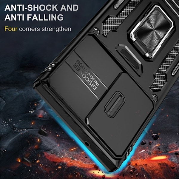 Samsung Galaxy S23 Ultra Kuori Hybrid Ring Armor Musta