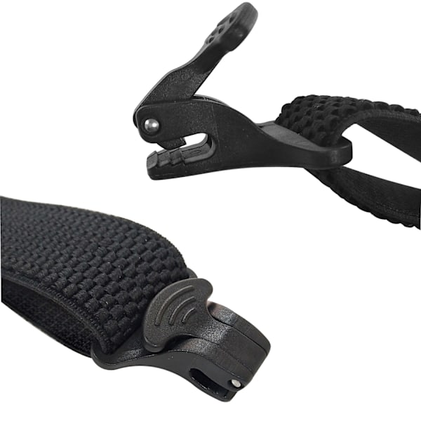 Kraftige sorte seler - 3,8 cm i X-form med plastikclips