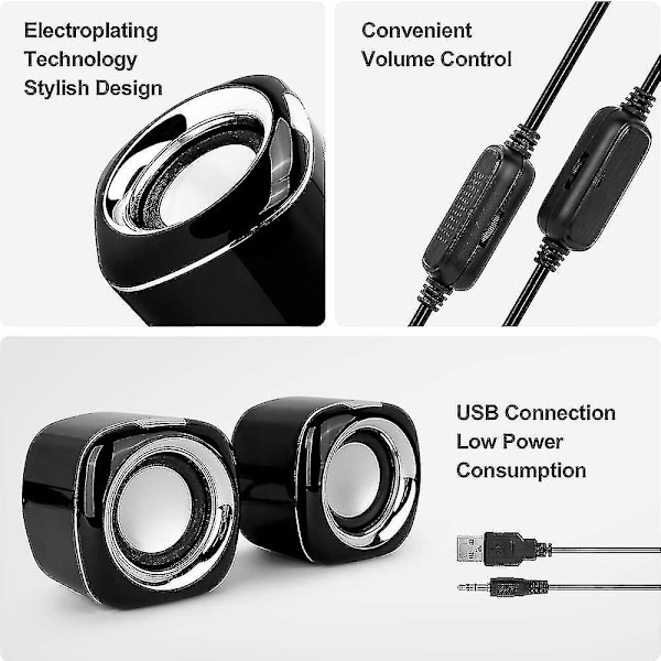 Datorhögtalare, PC-drivna högtalare USB-högtalare Monitorshögtalare