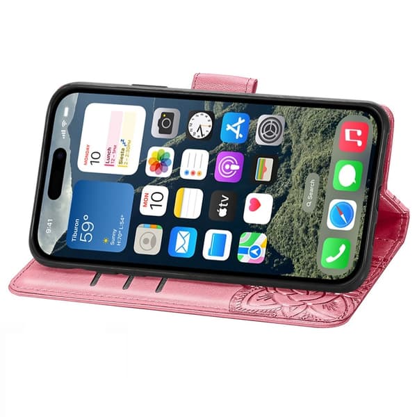 iPhone 16 Cover Sommerfugleprint Rosa 65