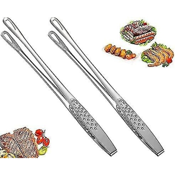 2-pack rostfria matpincetter Japanska multifunktionella matlagningsklämmor Köksklämmor Serveringsklämmor Grillklämmor för grillning av biff stekt fisk