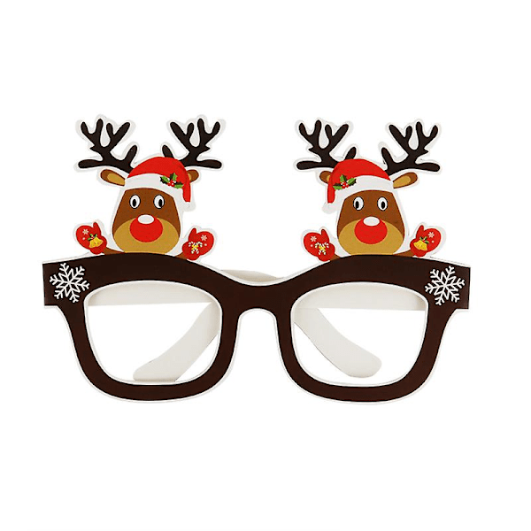 9 stk Julenisse Juletre Klare Papirbriller Ramme Julebriller Fotorekvisitter Juledekorasjoner År Navidad Barnepresent