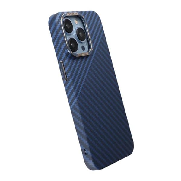 iPhone 15 Pro Max Mobilcover i Kulfiber - Blå/Grå multifärg gray