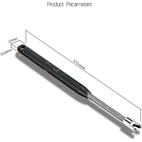 Elektrisk stearinlyss lighter, USB genopladelig elektrisk lighter elektronisk bue lighter med 360 slange vindsikker sort business