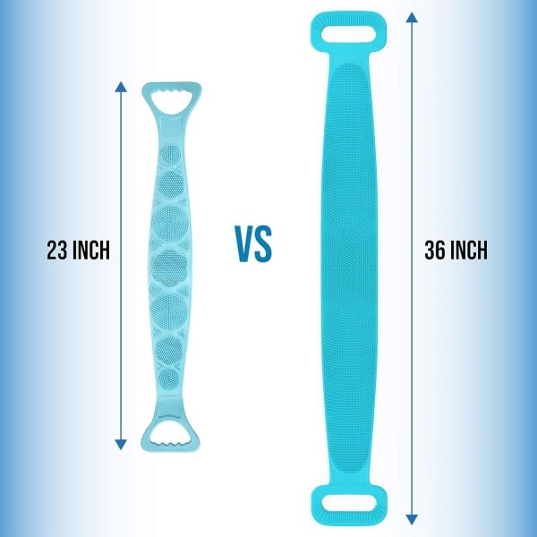 Erittäin pitkä 90 cm / 36 tuuman silikoninen selänpesin suihkuun, kaksipuolinen kylpypesin