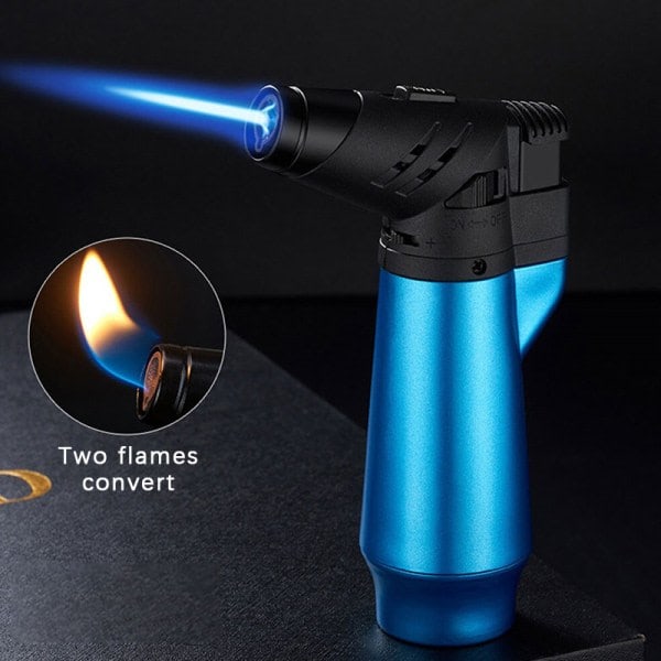 2 i 1 vindtett Turbo Gas lighter Sveisebrenner Matlaging Baking Sølv onesize