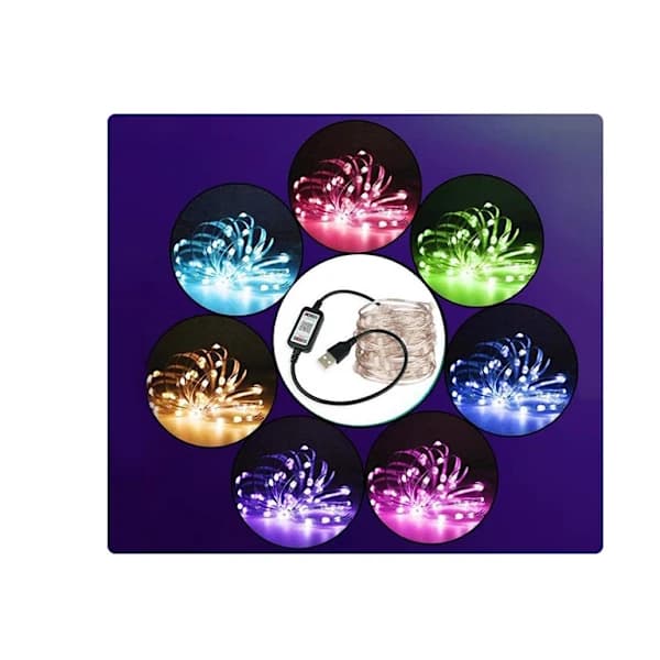 (1m) 5V RGB LED USB-controller, Bluetooth-kompatibel, til 5V 5050 2835 RGB lysstrimmel til TV, PC, DI[CO]