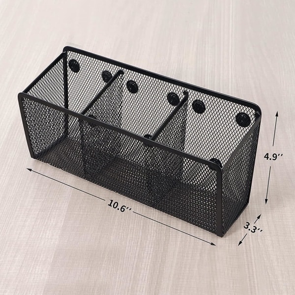 Magneettinen kynäteline, verkko säilytyskori erittäin vahvalla magneettilaitteella jääkaappiin, valkotauluun, kaappitarvikkeisiin, toimistotarvikkeiden järjestäjään