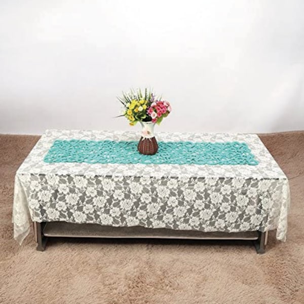 Table Runner, Rectangular Cut-out Felt, Tablecloth Placemats Table Mat Decorations for Party, Christmas, Dinner, Rustic Weddings, Crafts Green Green