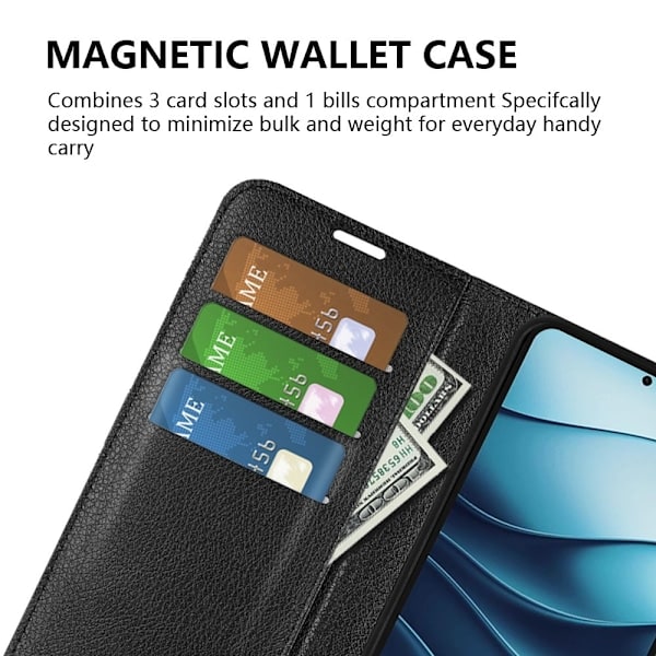 Xiaomi Redmi Note 14 5G Etui Litchi Læder Sort