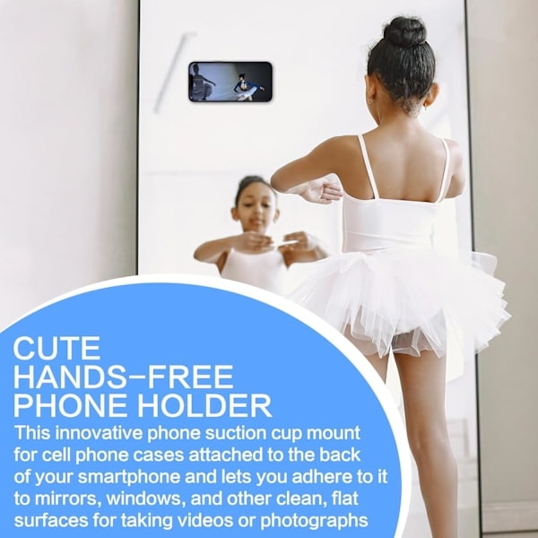 4 stk. Silikone Sugekop Mobilcover Beslag, Bagside Mobil Fidget Spejlholder til Selfies og TikTok Videoer Kompatibel med iPhone og Android Cover