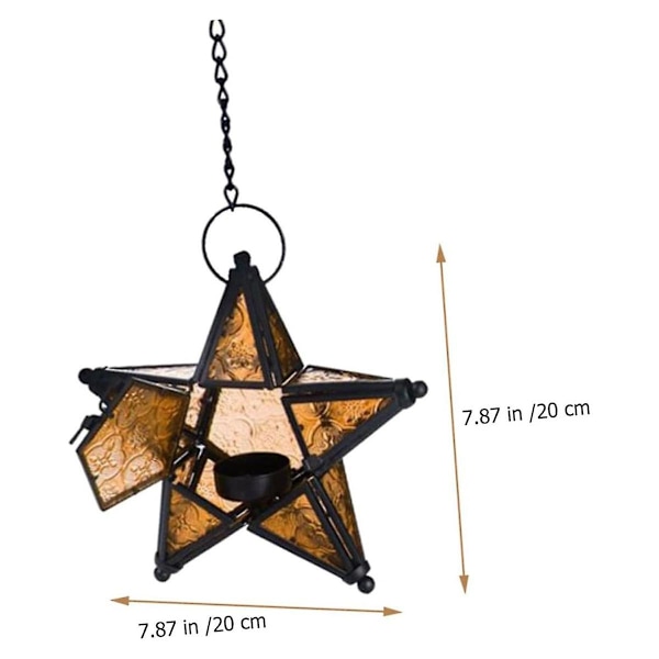 Jernlysestake Moravian Star Lysestake Stjerne Oransje Telys Lys Stjernelykt Mini Lan