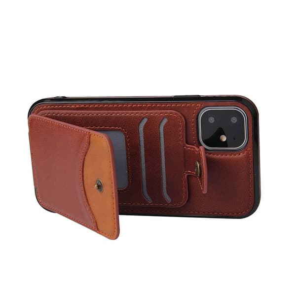 iPhone 12 Mini - Thoughtful Stylish Case with Card Holder Röd