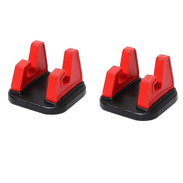 2pcs Cell Phone Holder, Car Dashboard Anti-slip Mat Rubber Bracket Universal Silicone Car Phone Protector Holder, Red