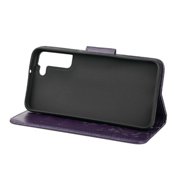 Samsung Galaxy S22 Plus Etui Sommerfugl Læder Lilla