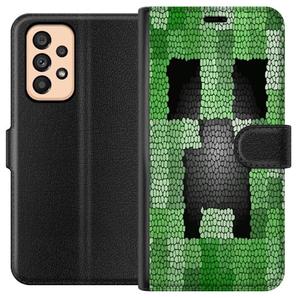 Samsung Galaxy A53 5G Lompakkokotelo Creeper / Minecraft