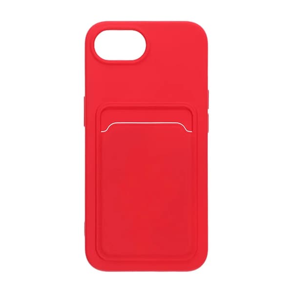 iPhone 16e Mobile Case Silicone with Card Holder - Red