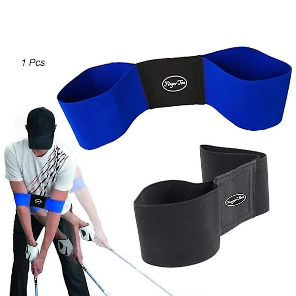 Ammattimainen elastinen golfsvingiharjoittelija musta[co]