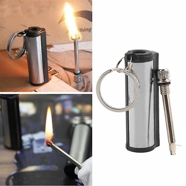 Nödbrandsstartare Magnesium Flint Striker Campingtändare, silver  Typea