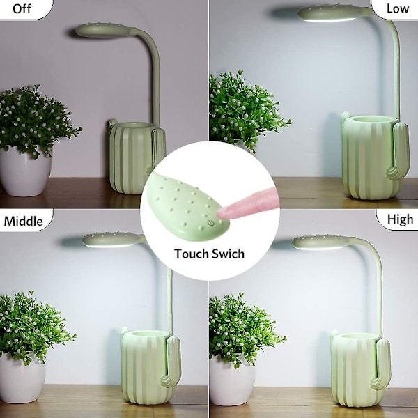 Skrivebordslampe LED-lys Fleksibel dæmpbar USB genopladelig læselampe til børn