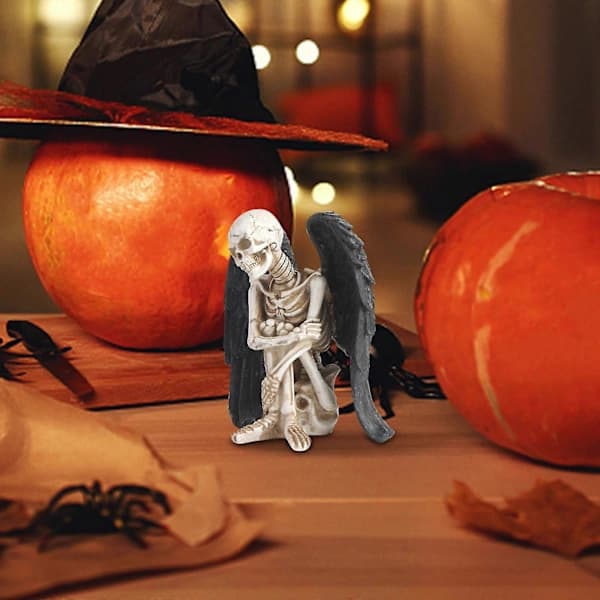 2025 Resin Engel Dødningehoved Model Display Halloween Personlige Dødningehoved Håndværk B[co]