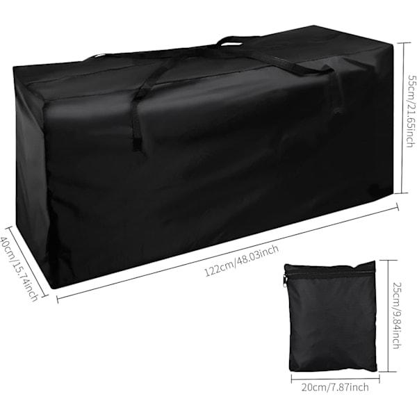 Opbevaringspose til hynder - Vandtæt, robust stofpose til hynder 122 x 40 x 55 cm