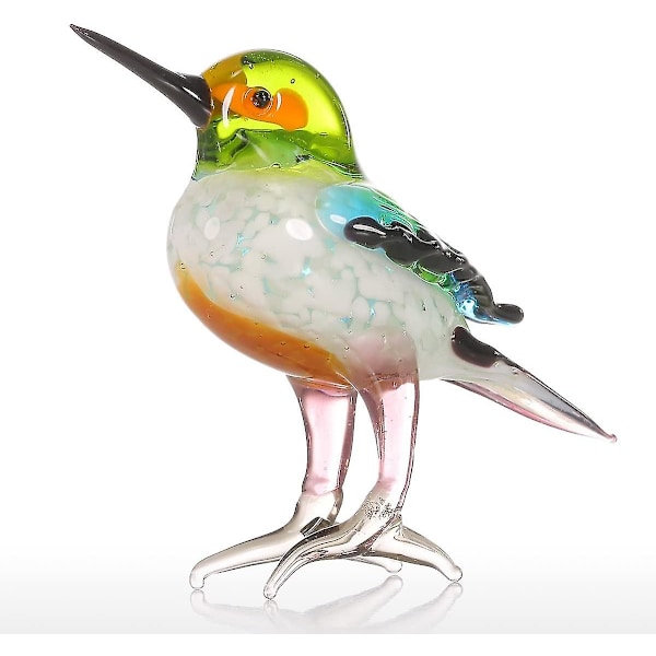 Fugl Glass Fargerik Dyr Samleobjekt Figur Kunst Håndblåst Miniatyr Bordpynt Naturtro