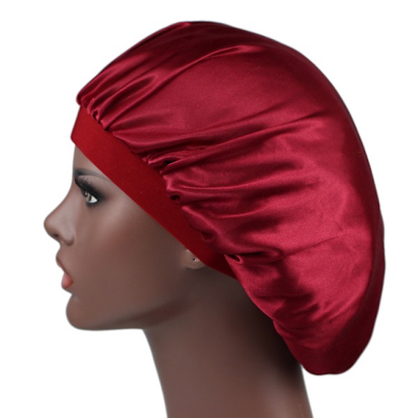 Hår Satin Bonnet til sovende brusekapper Silke Chemo Caps med bred elastisk bånd Nattesøvn Cap Bonnets til kvinder fletninger（3stk）