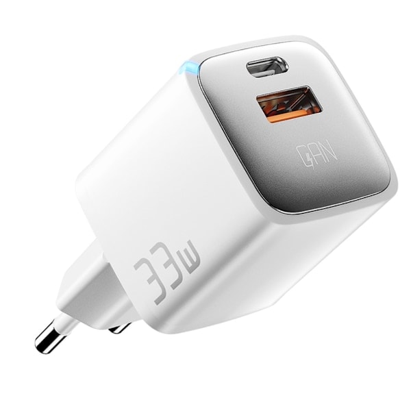 ESSAGER 33W GaN USB-C/USB-A Hurtiglader Hvit