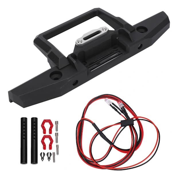 SCX10 TRX 1 10 RC Bil Frontkofanger med LED-lys Tilbehørssæt Sort[co]
