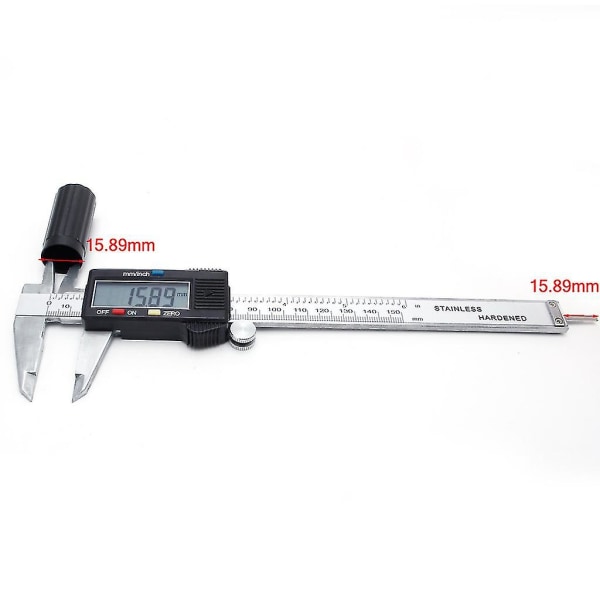 6\" 150mm Digitalt Elektronisk Skydelære Mikrometer Måler Bredskærm Carbon S