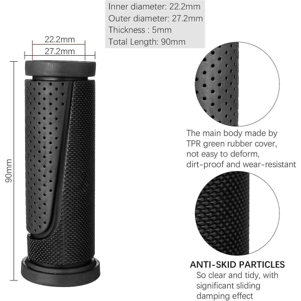 2 stk sykkelgrep korte mini sykkelstyregrep passer til mange standard sykler, 90 mm lengde terrengsykkelgrep skift sykkelgrep