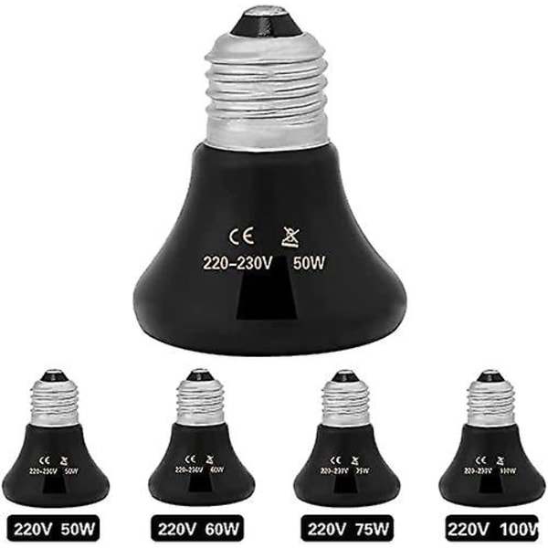 Keramisk Varmelampe, Terrarium Varmelampe For Skilpadde/Øgle/Slange/Edderkopp Reptiler 220v (100w)