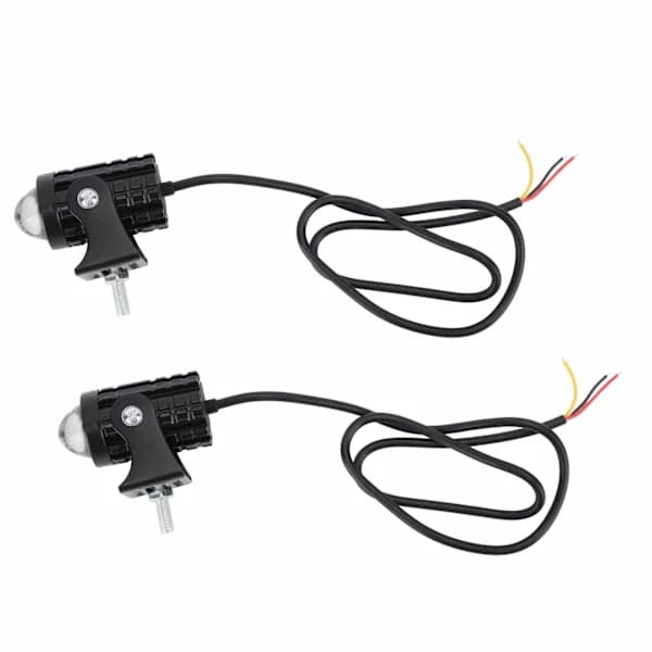 2 stk MC LED-frontlykter Vanntett Gul Hvit Høy/Lav Stråle 8 til 80V[CO]