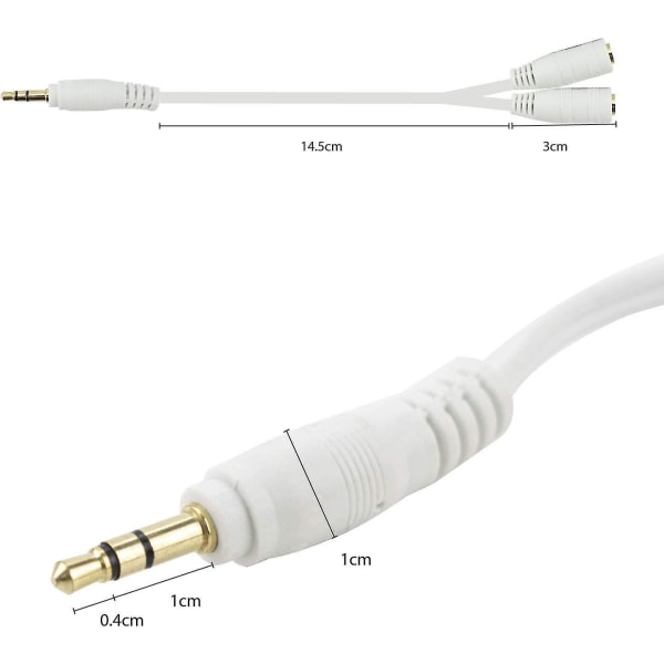 3,5 mm hovedtelefon-øretelefon-jackstikkerkabelhvid