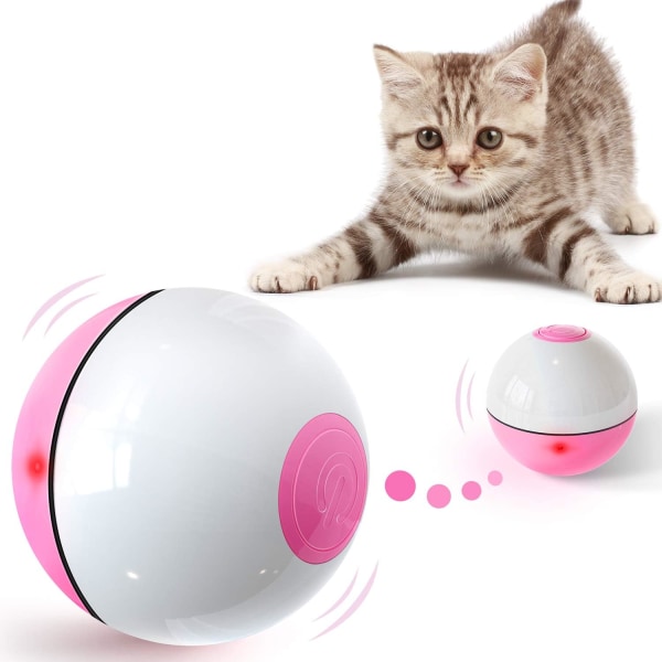 Interactive Cat Toys Ball Wicked Ball för inomhuskatter vuxna, automatiskt 360° självroterande & USB -uppladdningsbar